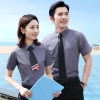 Men's white business shirt set, no-iron work clothes, men's and women's same style bamboo fiber shirt, short-sleeved professional formal wear Application Scenario